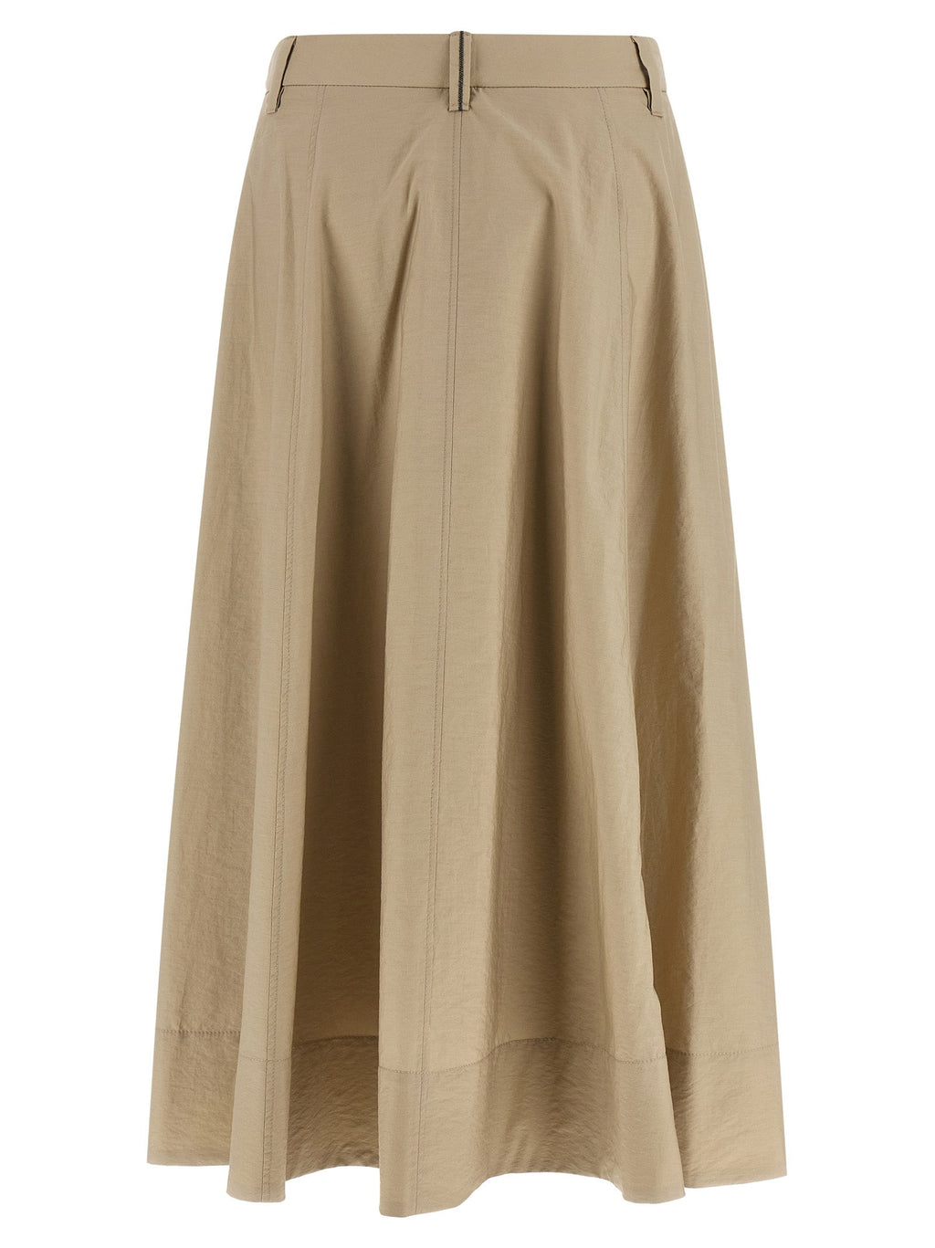 Beiger Baumwoll-Midirock Brunello Cucinelli