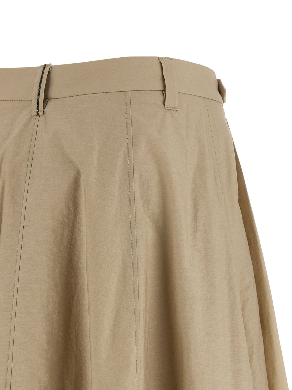 Beiger Baumwoll-Midirock Brunello Cucinelli