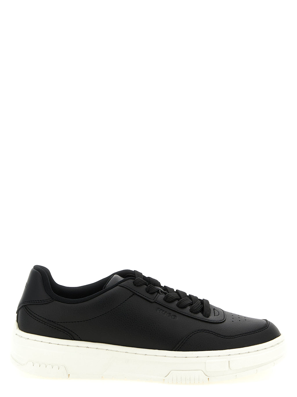 Schwarze Low-Top-Sneaker aus Polyester