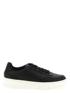 Schwarze Low-Top-Sneaker aus Polyester