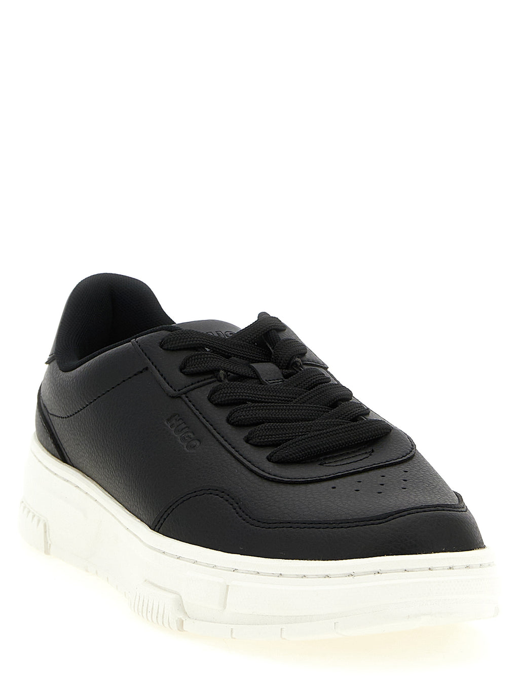 Schwarze Low-Top-Sneaker aus Polyester
