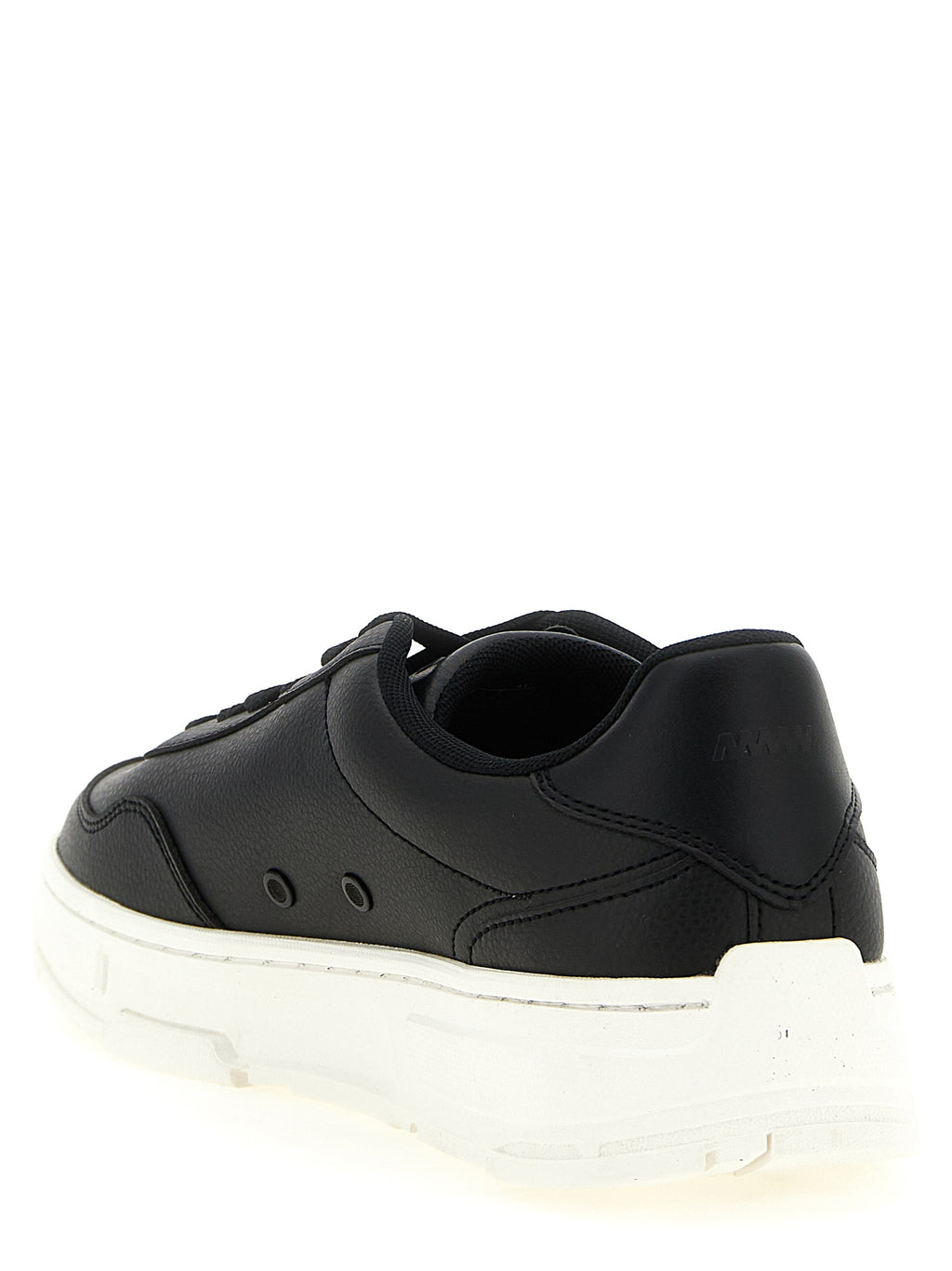 Schwarze Low-Top-Sneaker aus Polyester