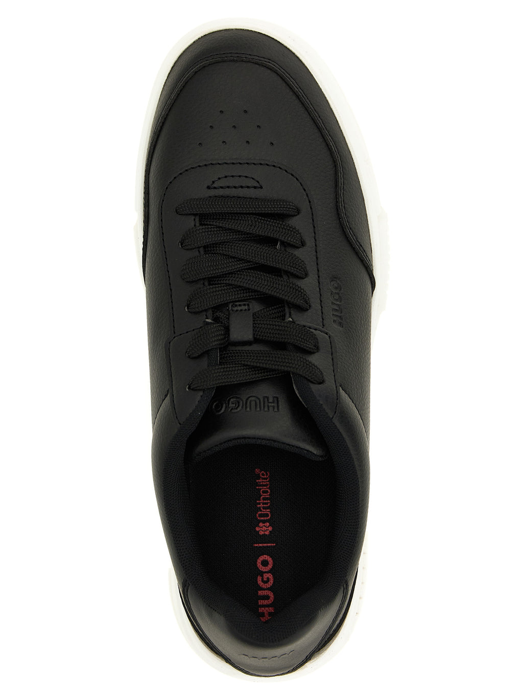 Schwarze Low-Top-Sneaker aus Polyester