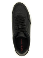 Schwarze Low-Top-Sneaker aus Polyester