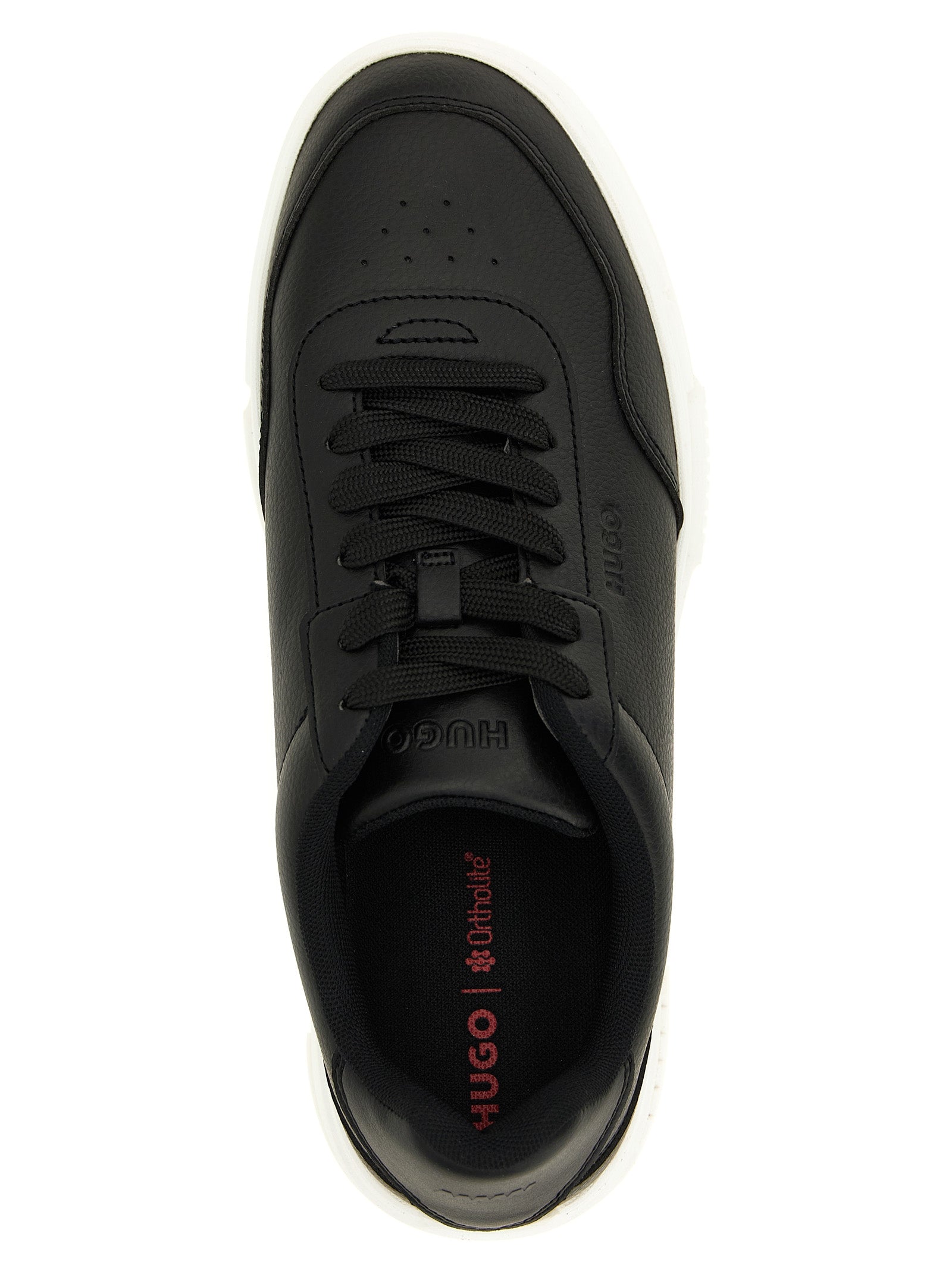 Schwarze Low-Top-Sneaker aus Polyester