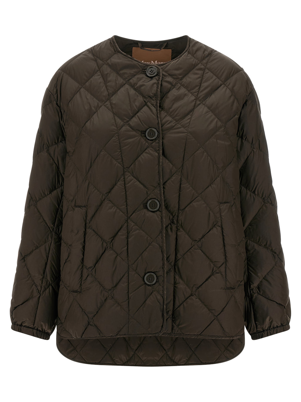 Braune Polyamid-Jacke in voller Länge