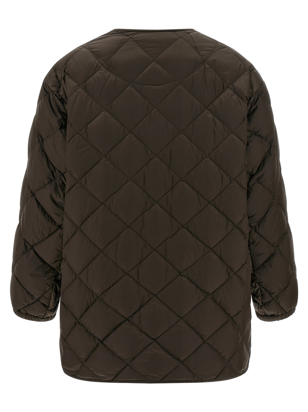 Braune Polyamid-Jacke in voller Länge
