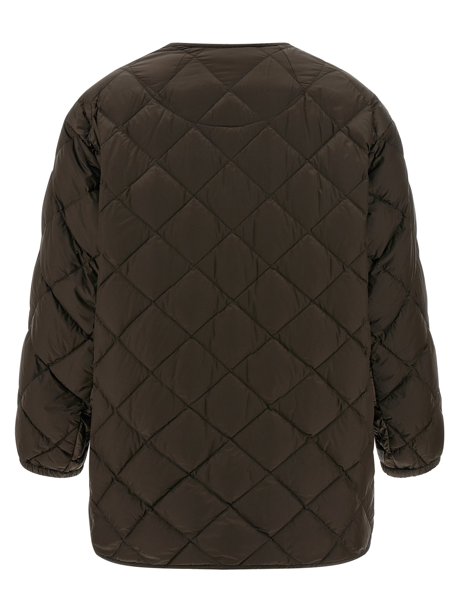 Braune Polyamid-Jacke in voller Länge