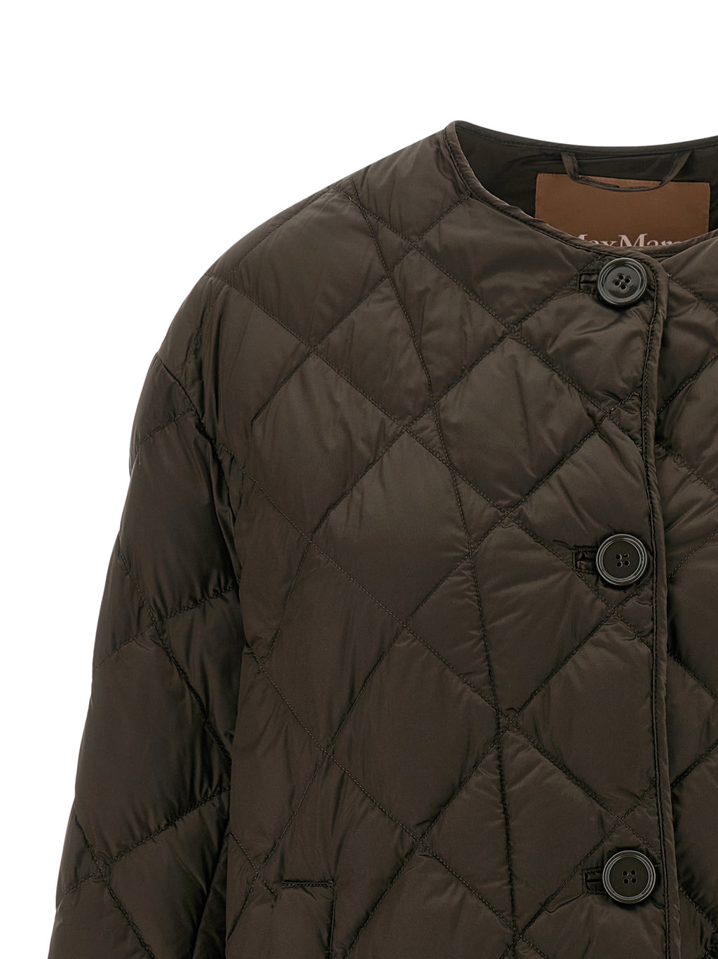 Braune Polyamid-Jacke in voller Länge