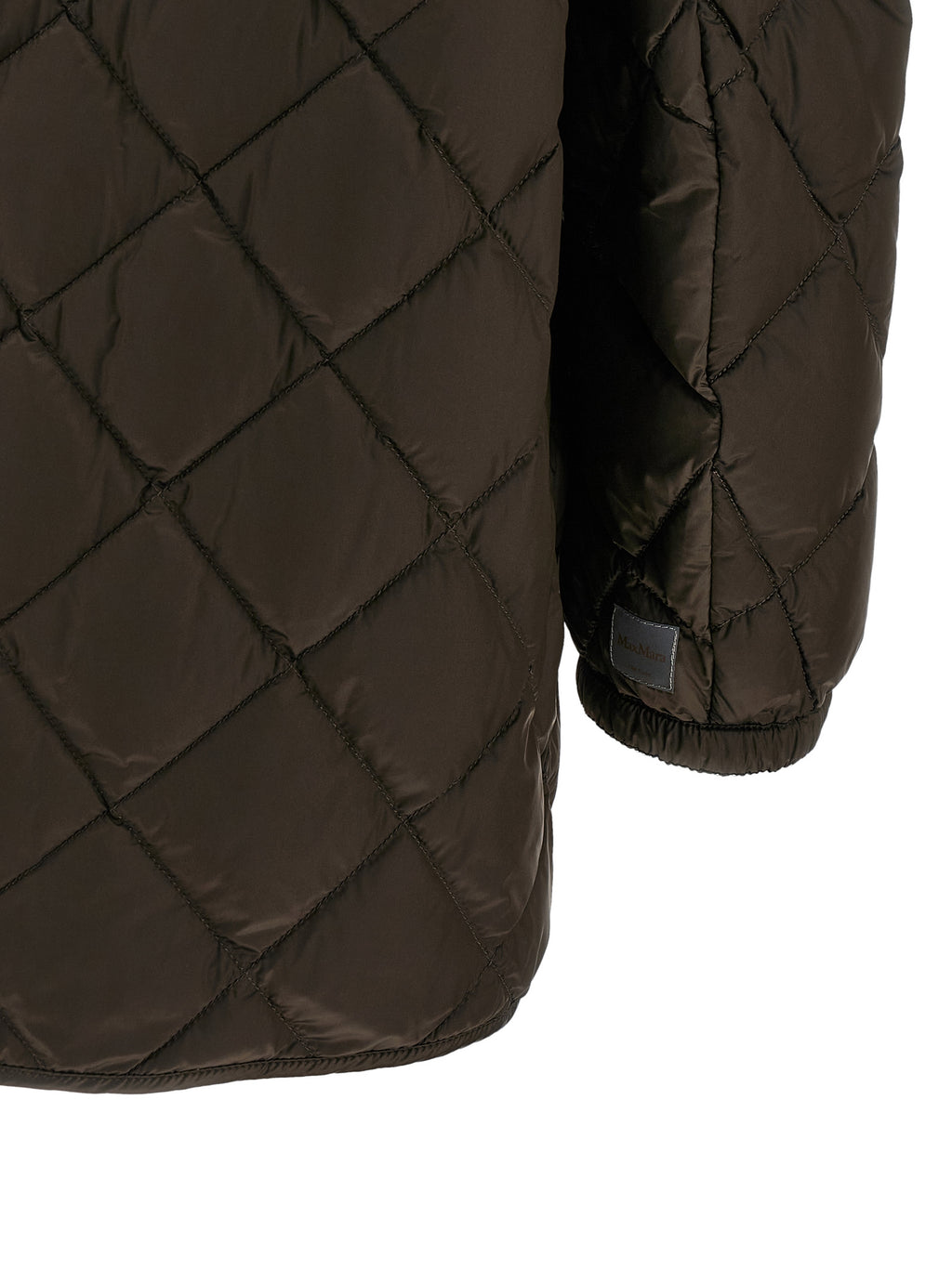 Braune Polyamid-Jacke in voller Länge