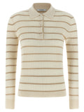 Beige Kaschmir-Poloshirt