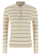 Beige Kaschmir-Poloshirt