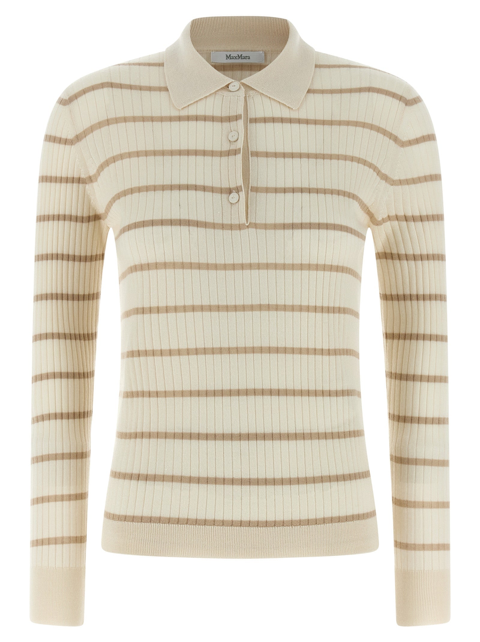 Beige Kaschmir-Poloshirt