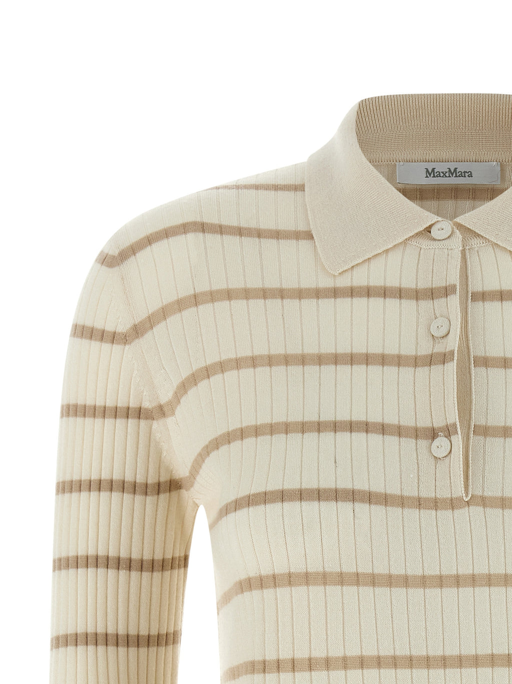 Beige Kaschmir-Poloshirt