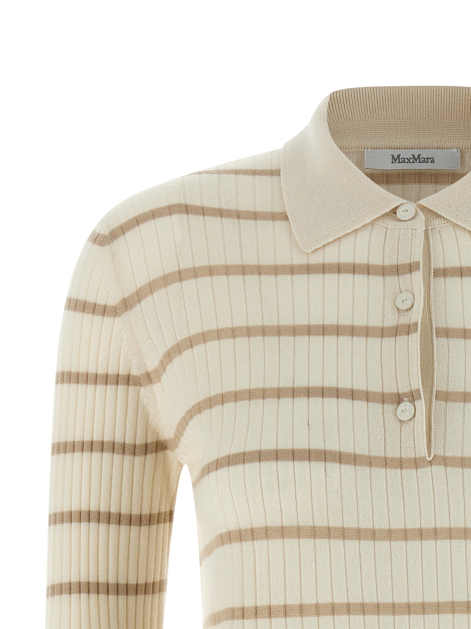 Beige Kaschmir-Poloshirt
