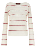 Weiße Seidenstrickjacke