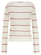 Weiße Seidenstrickjacke