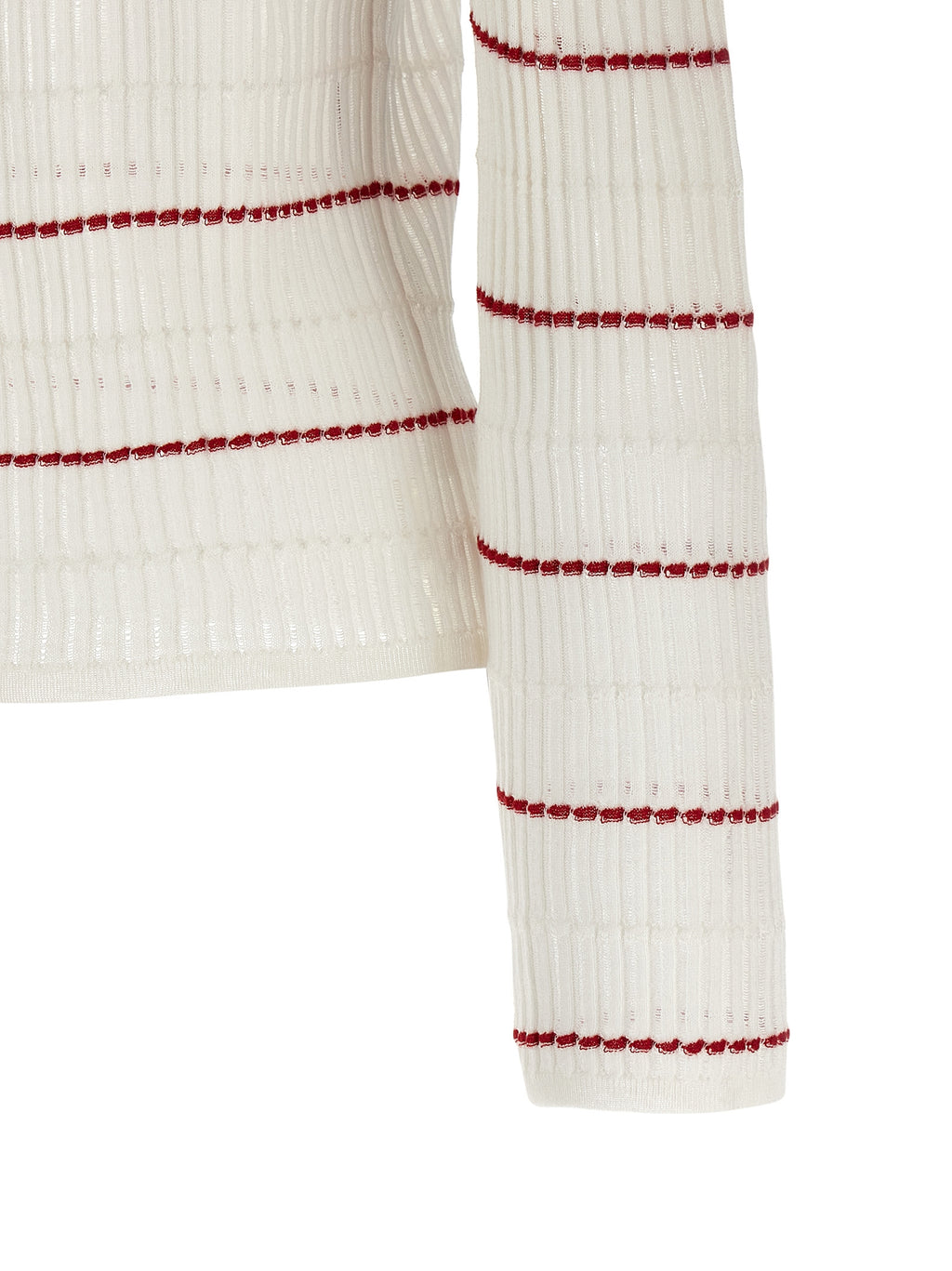Weiße Seidenstrickjacke