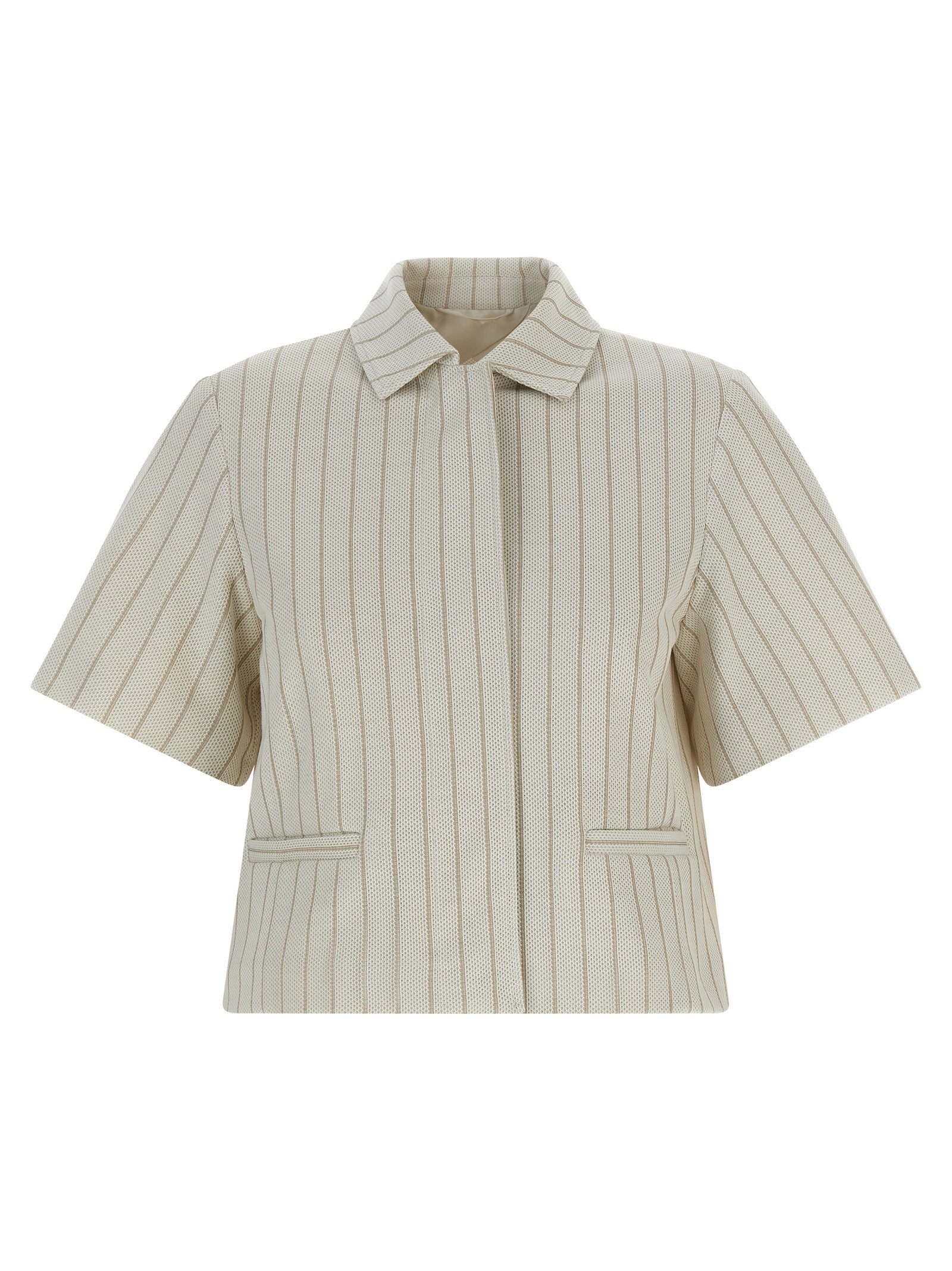 Beige Baumwolljacke in voller Länge