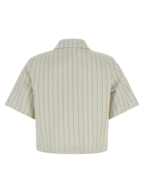 Beige Baumwolljacke in voller Länge