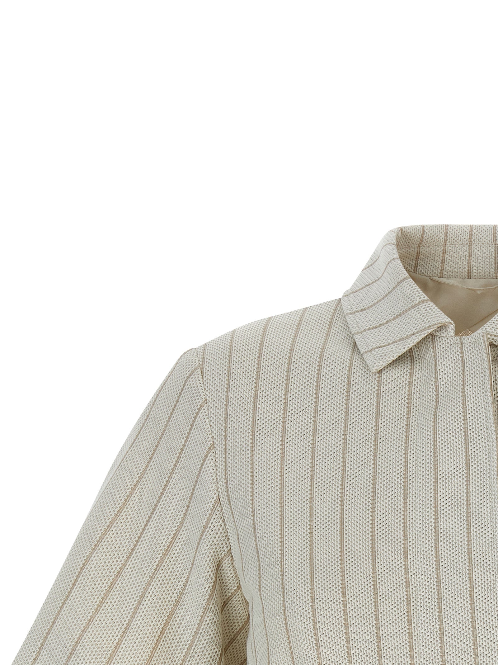 Beige Baumwolljacke in voller Länge