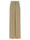 Beige Seiden-Anzughose