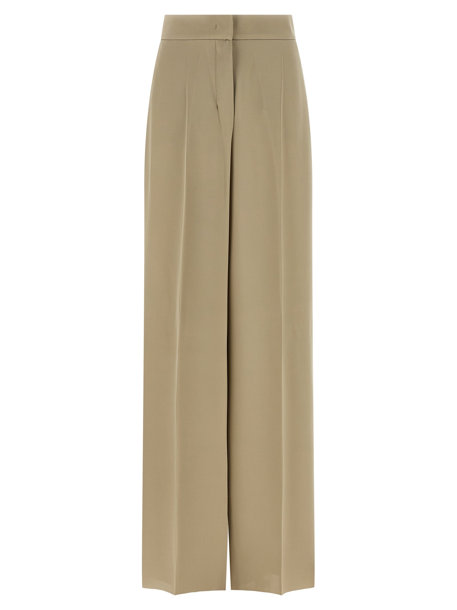 Beige Seiden-Anzughose