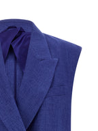 Blaue Leinen-Weste