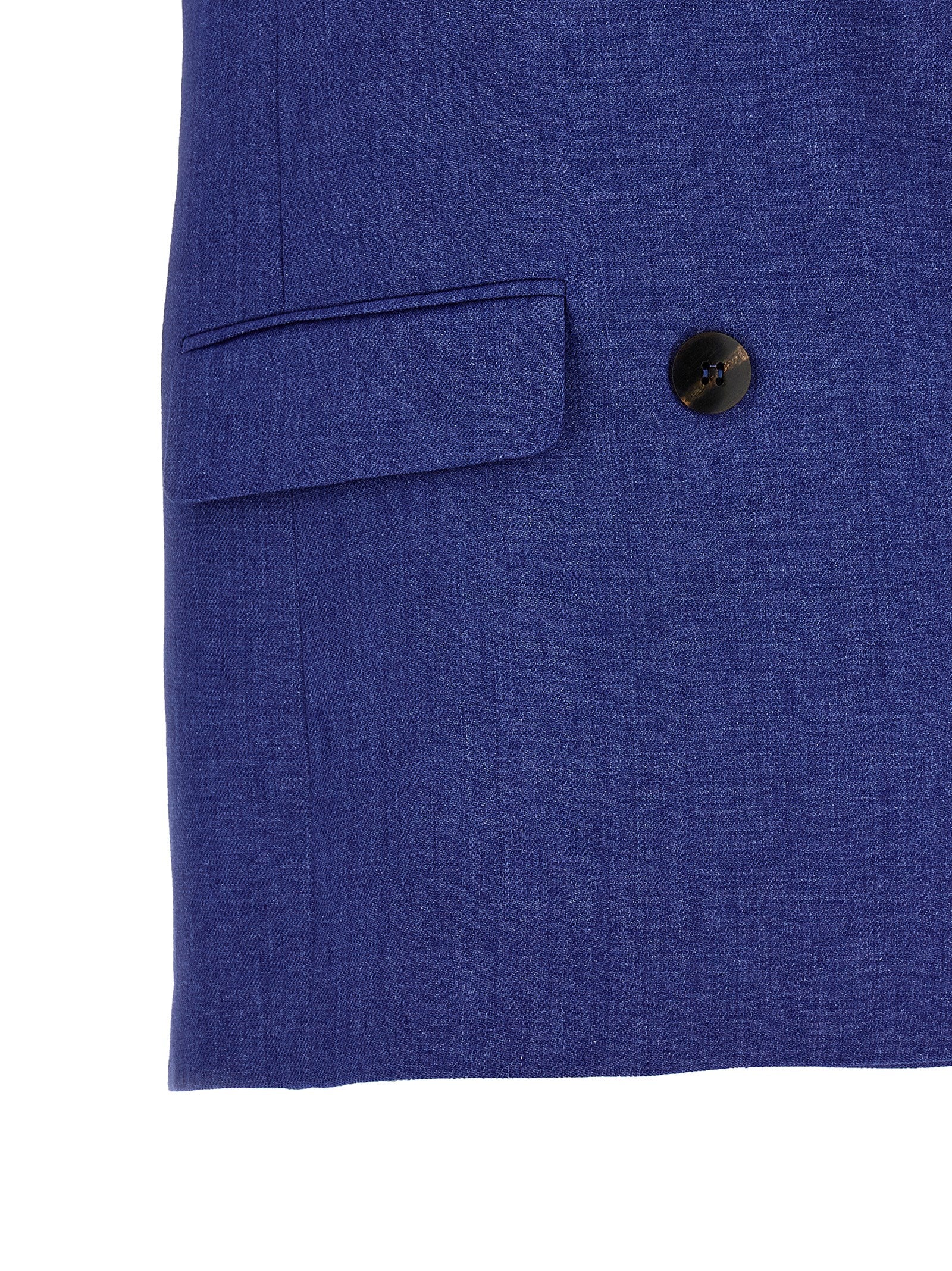 Blaue Leinen-Weste