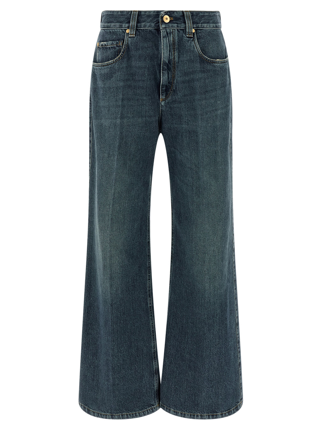 Blaue Schlagjeans aus Baumwolle