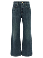 Blaue Schlagjeans aus Baumwolle