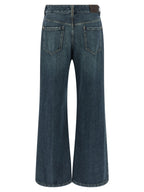 Blaue Schlagjeans aus Baumwolle