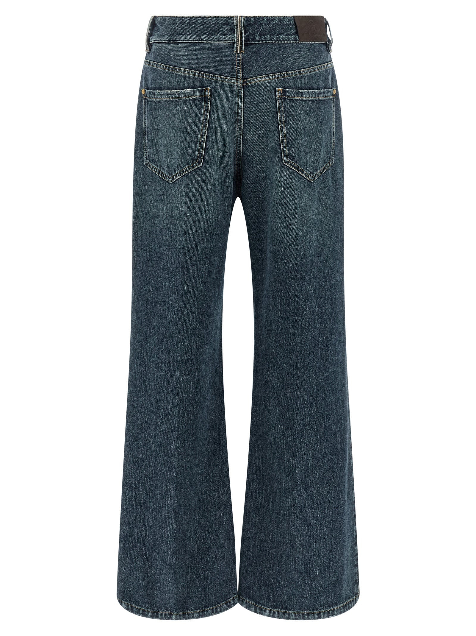 Blaue Schlagjeans aus Baumwolle