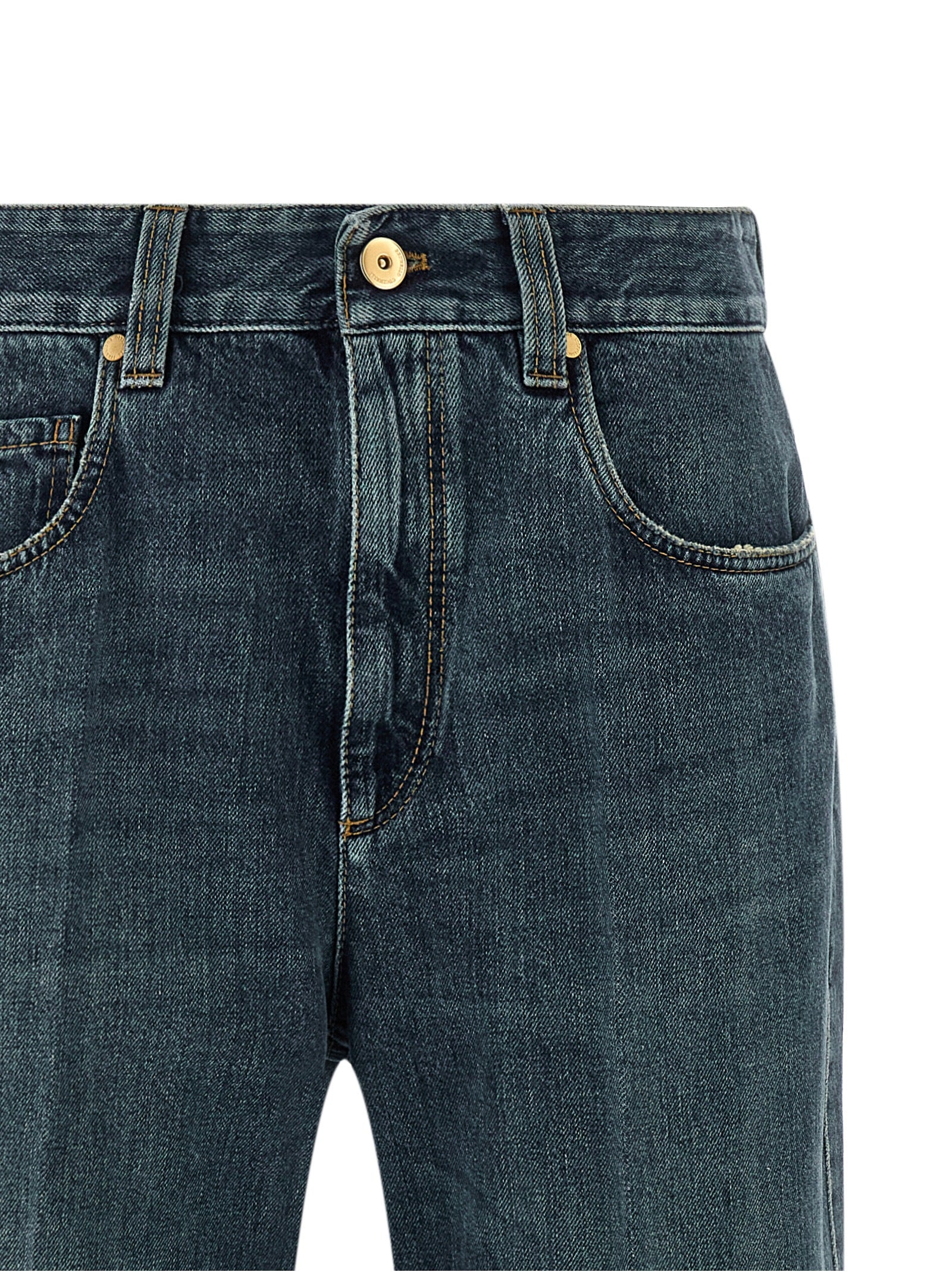 Blaue Schlagjeans aus Baumwolle