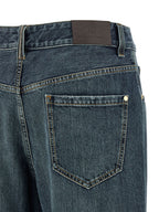 Blaue Schlagjeans aus Baumwolle