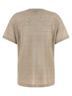 Beige Leinenstrickjacke