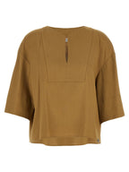 Bicolor Leinenbluse