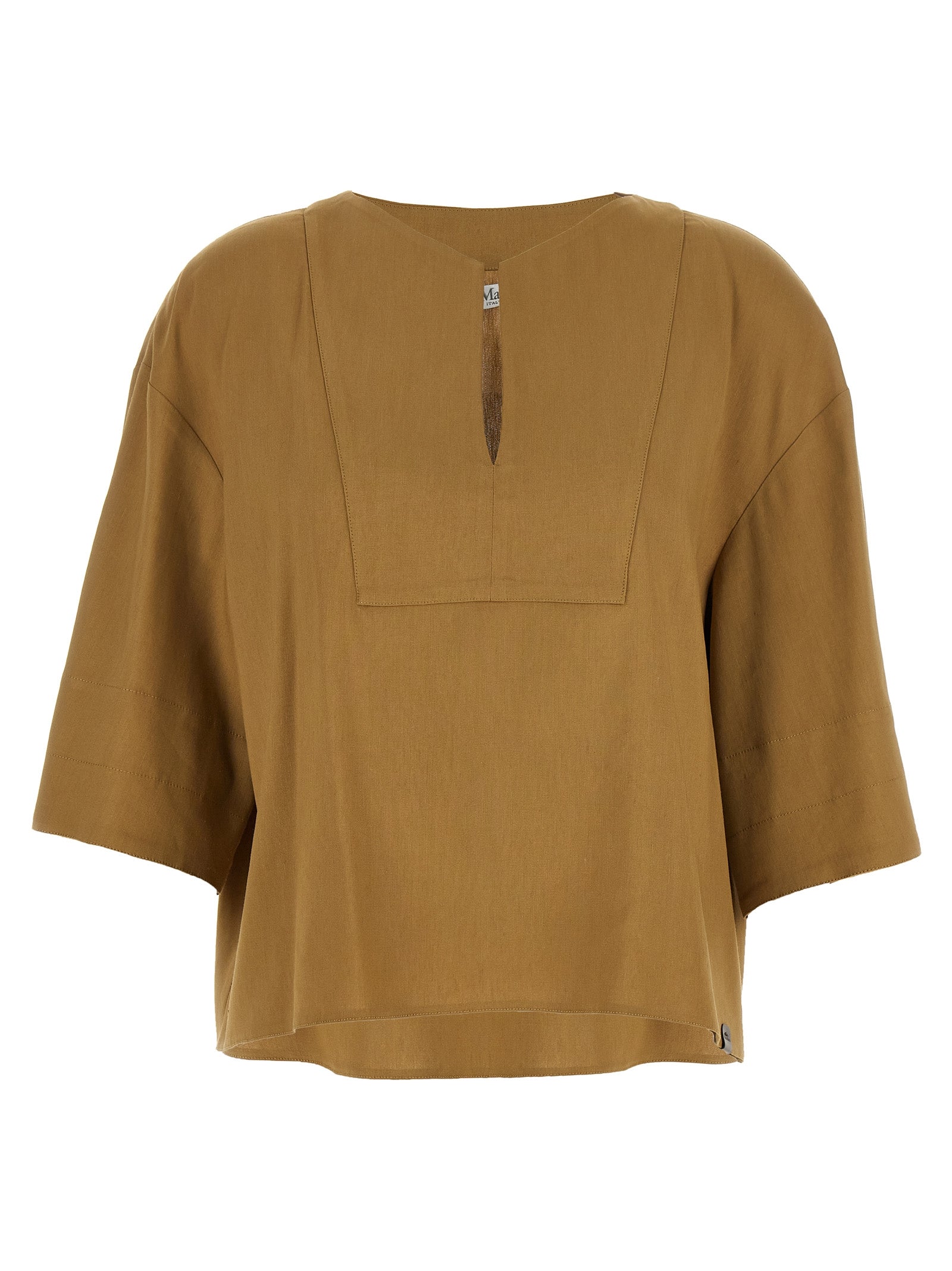 Bicolor Leinenbluse