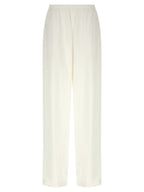 Weiße Leinen-Freizeithose