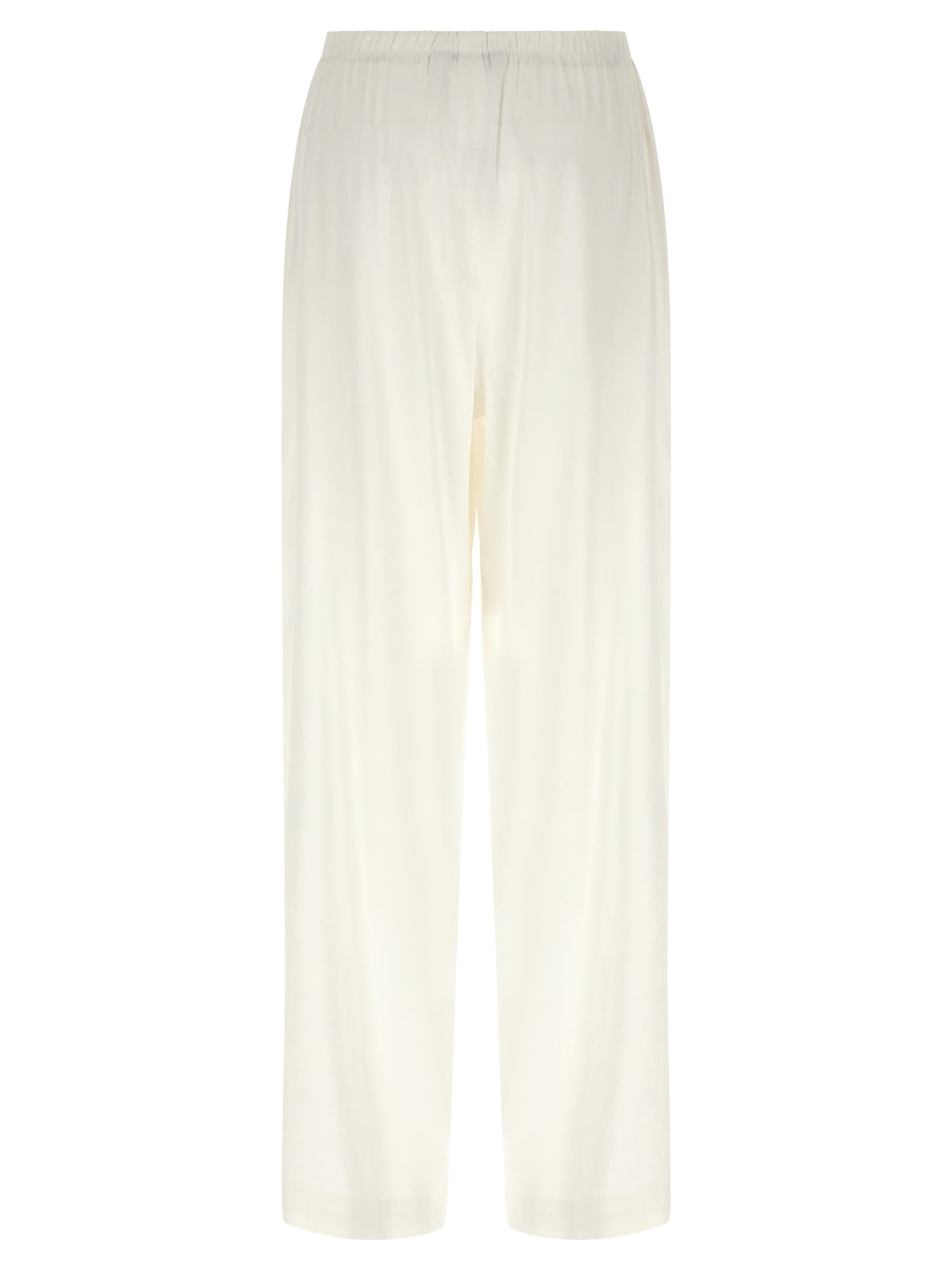 Weiße Leinen-Freizeithose