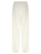 Weiße Leinen-Freizeithose