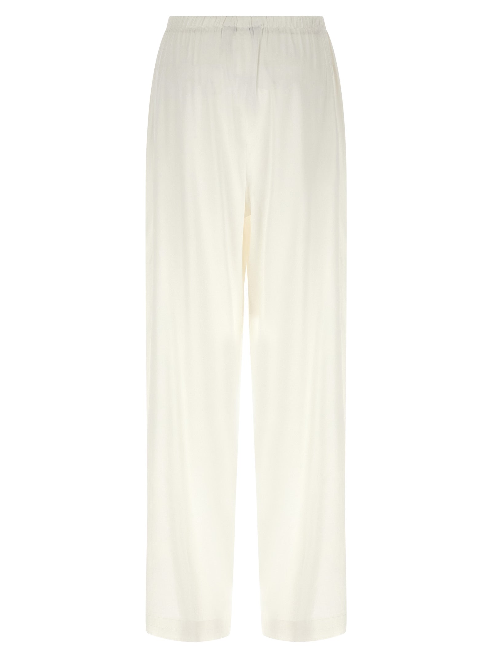 Weiße Leinen-Freizeithose