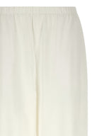 Weiße Leinen-Freizeithose