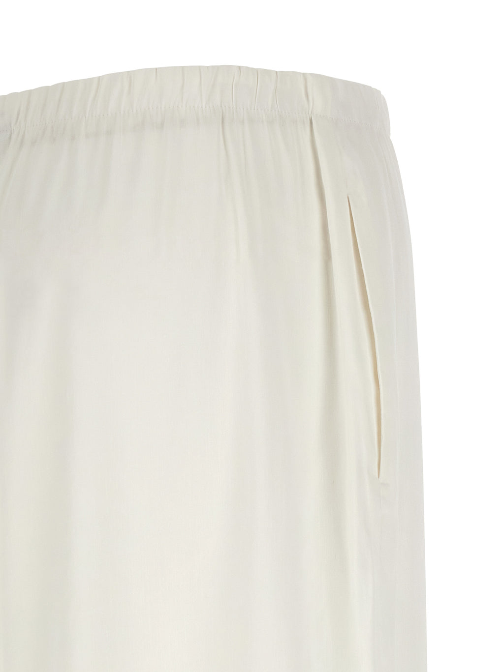 Weiße Leinen-Freizeithose