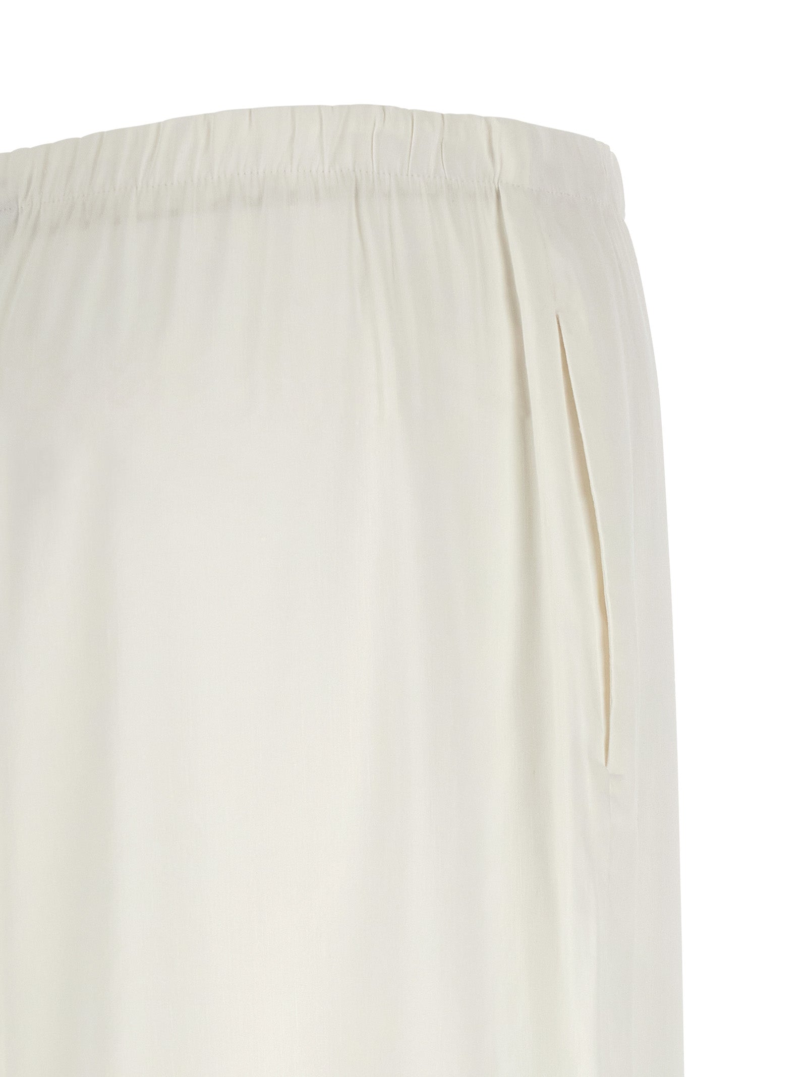 Weiße Leinen-Freizeithose