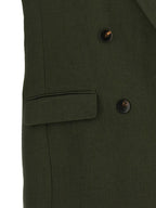 Ärmellose Zweifarbige Leinenjacke