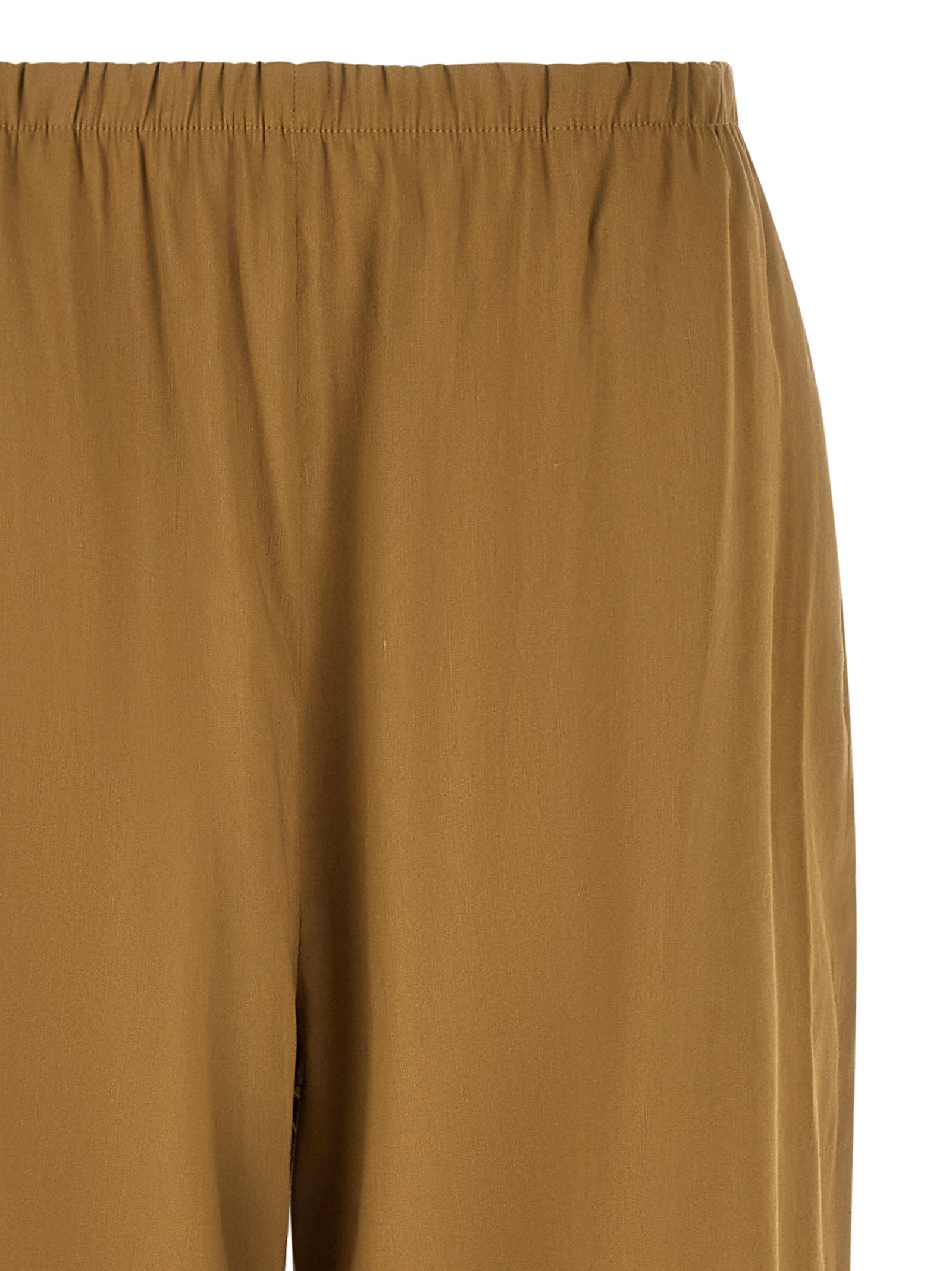 Beige Leinen Freizeithose