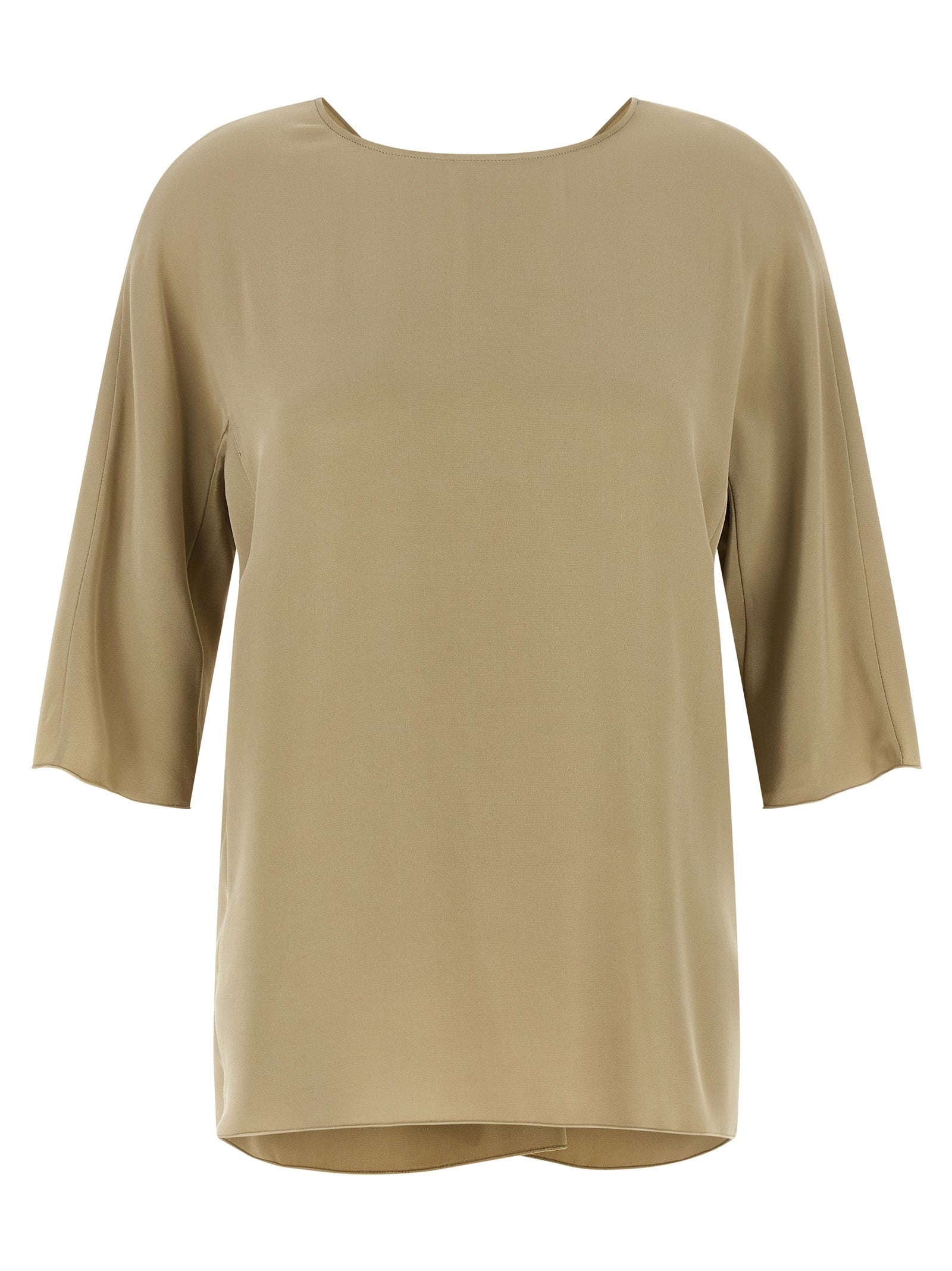 Beige Seidenbluse