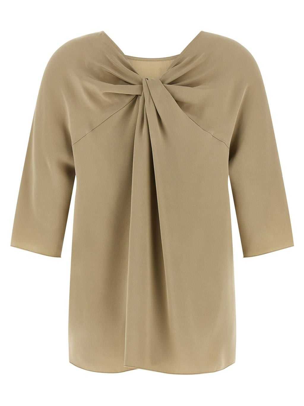 Beige Seidenbluse