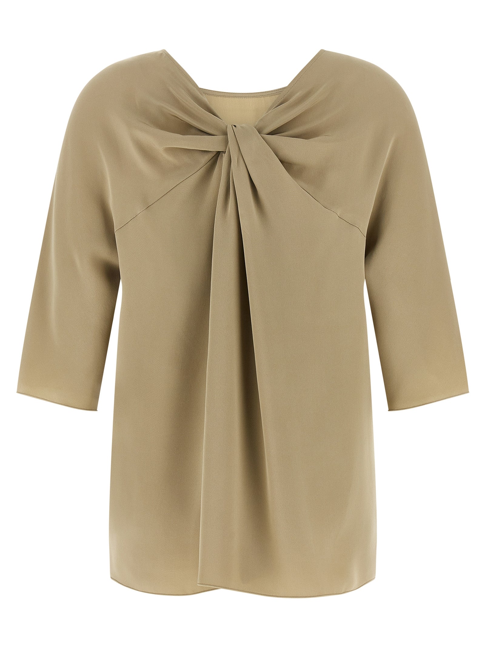 Beige Seidenbluse
